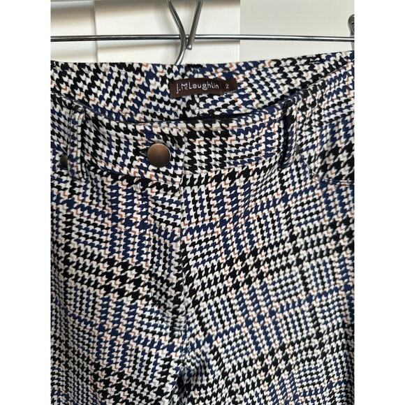 J. McLaughlin Becca Houndstooth Stretch Straight Ankle Pants, Size 2, EUC - Picture 2 of 7